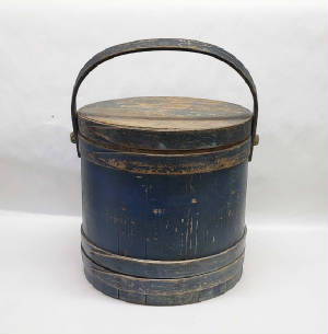 BLUE PAINTED FIRKIN