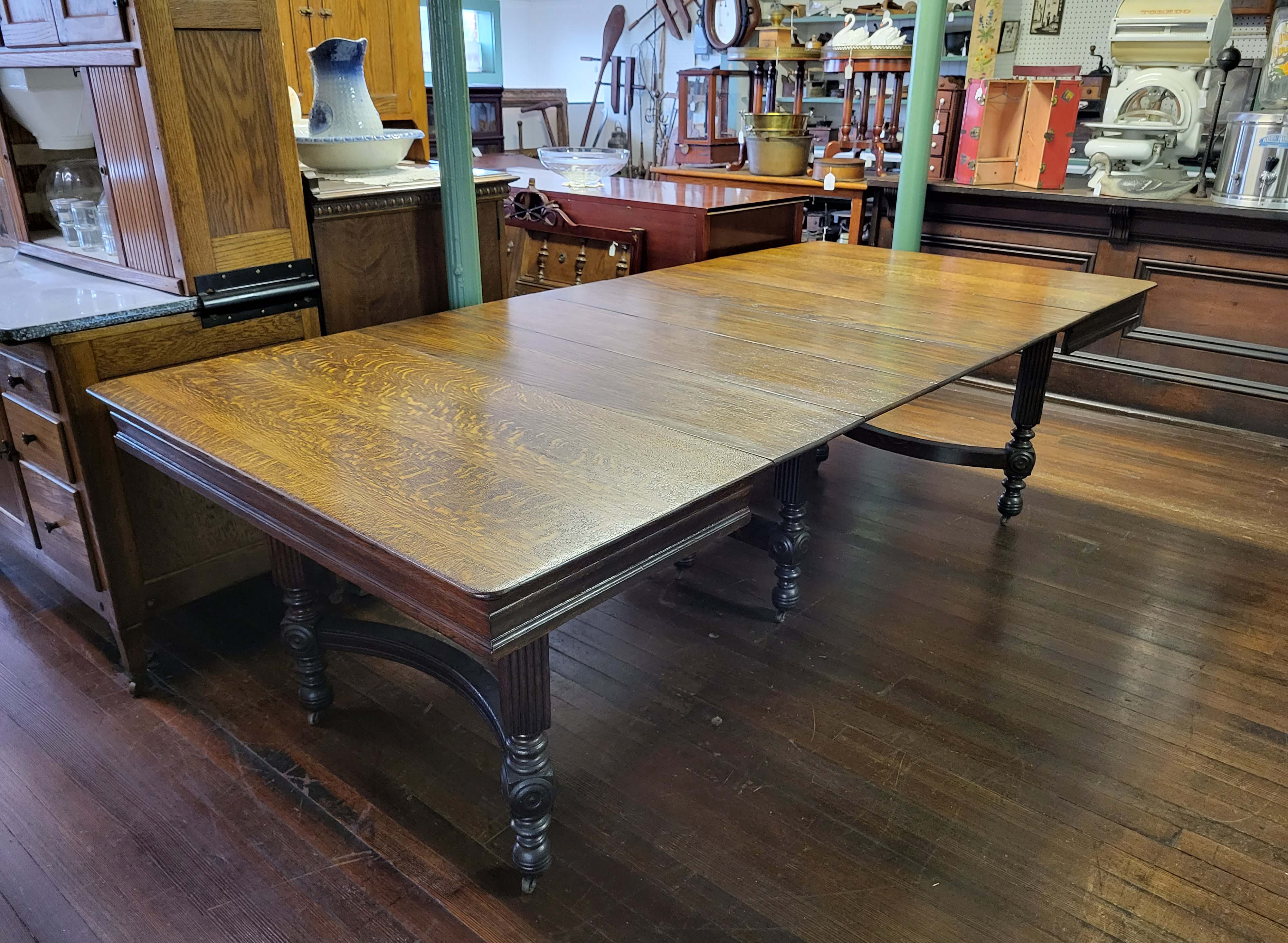 LARGE OAK DINING TABLE