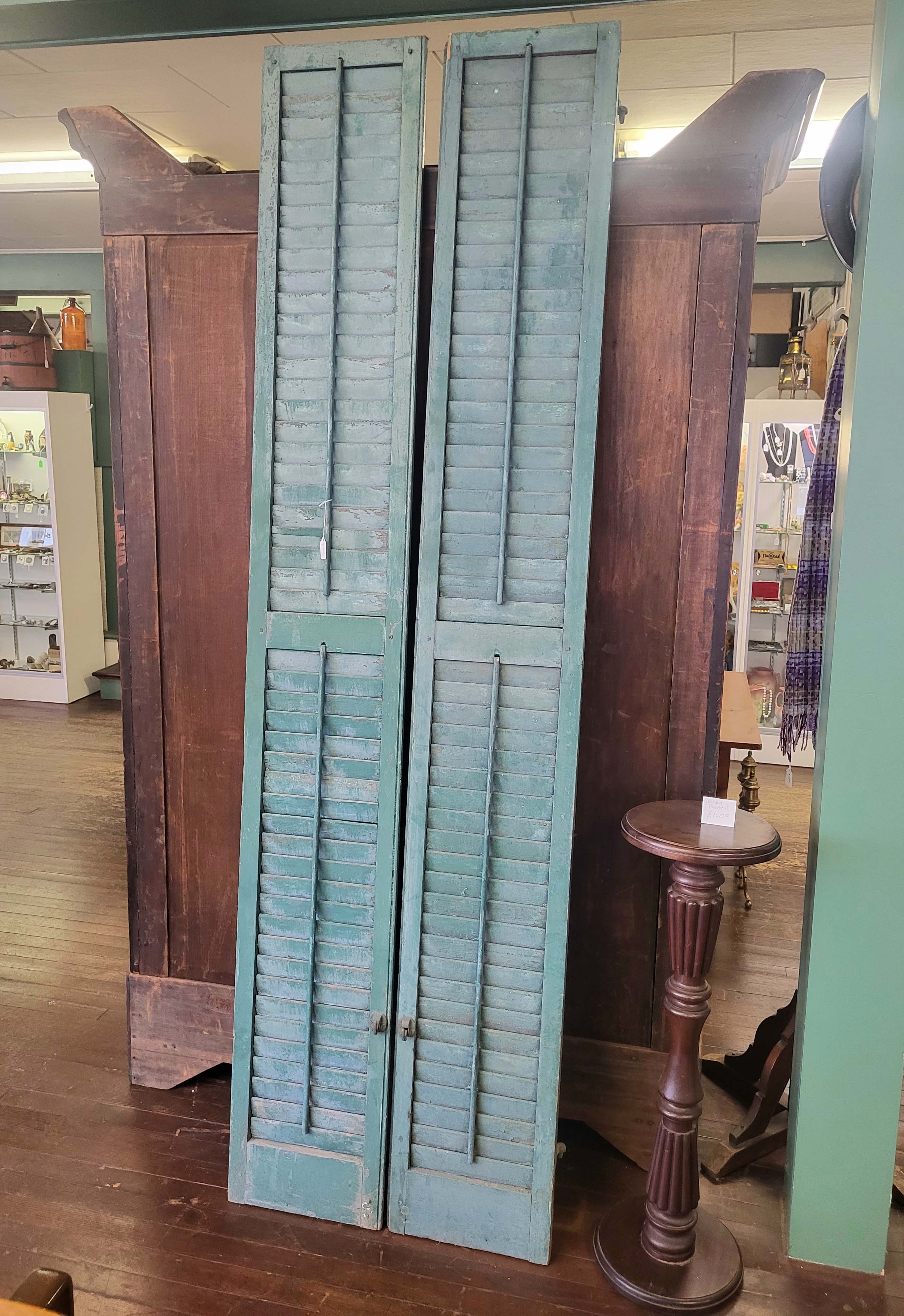 GREEN PAINTED SHUTTERS