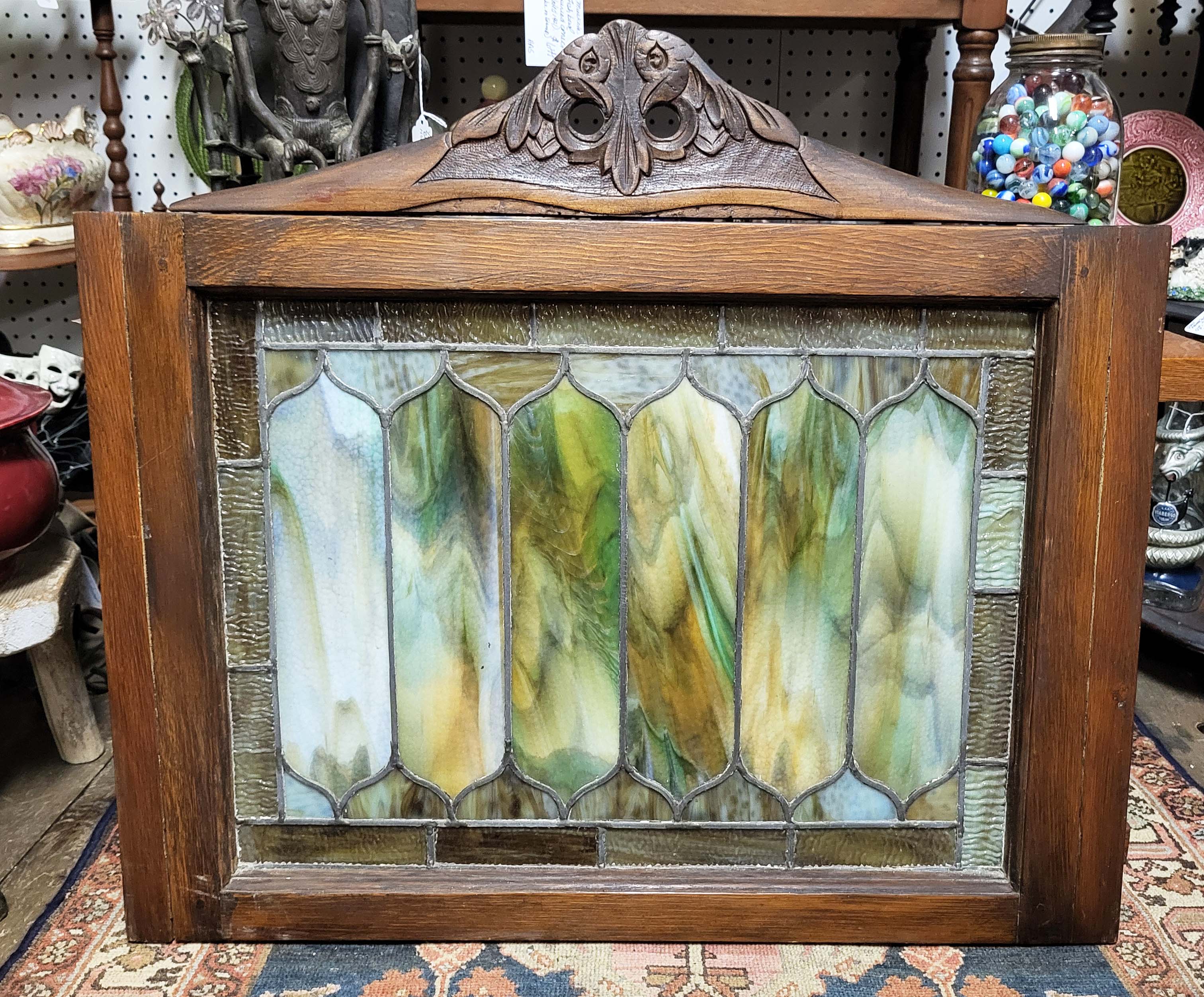 ANTIQUE STAINED GLASS WINDOW