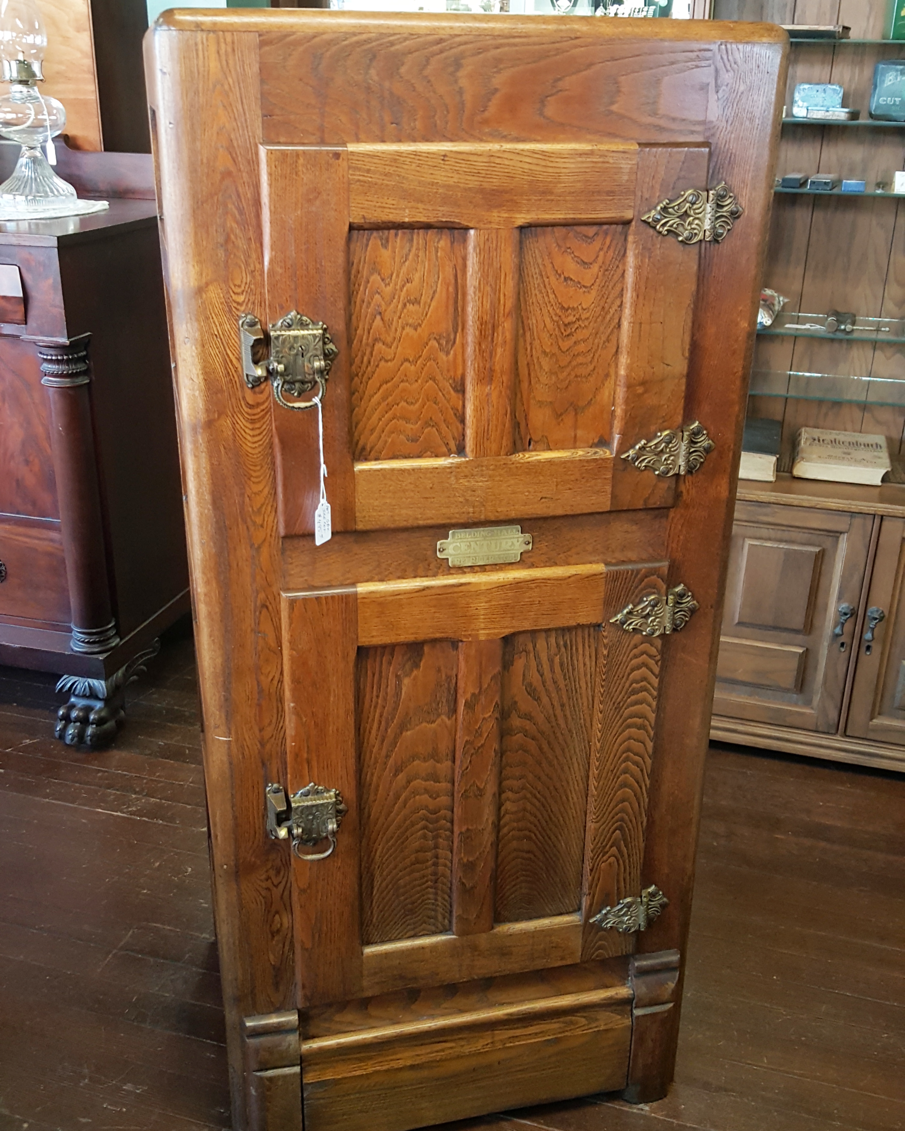 ANTIQUE OAK ICEBOX