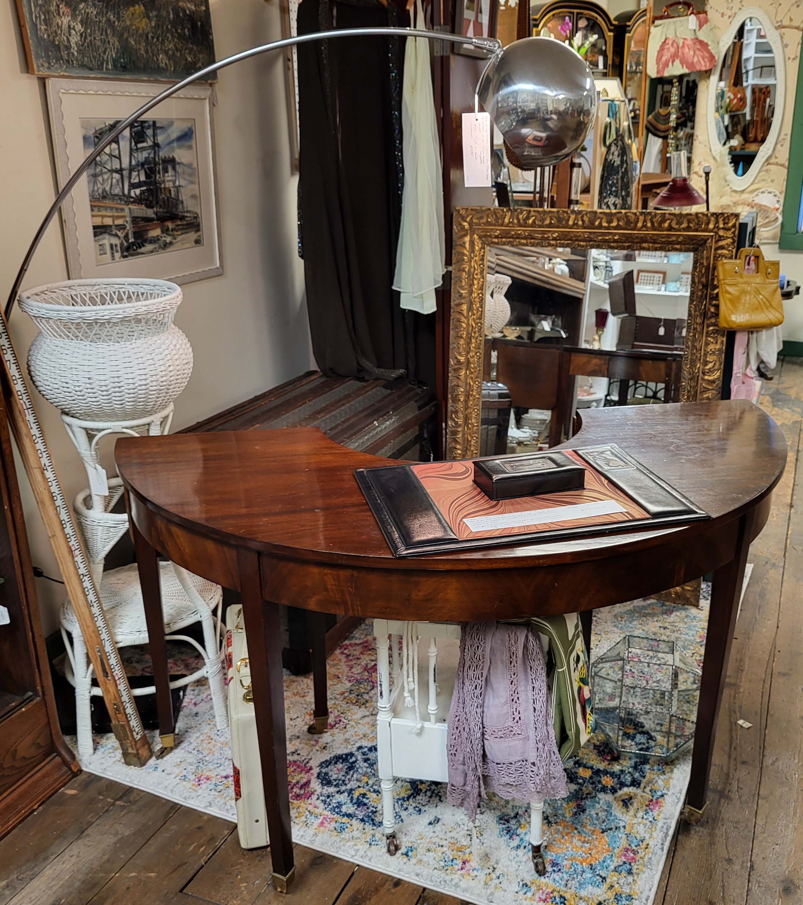 SEMI-CIRCULAR MAHOGANY DESK